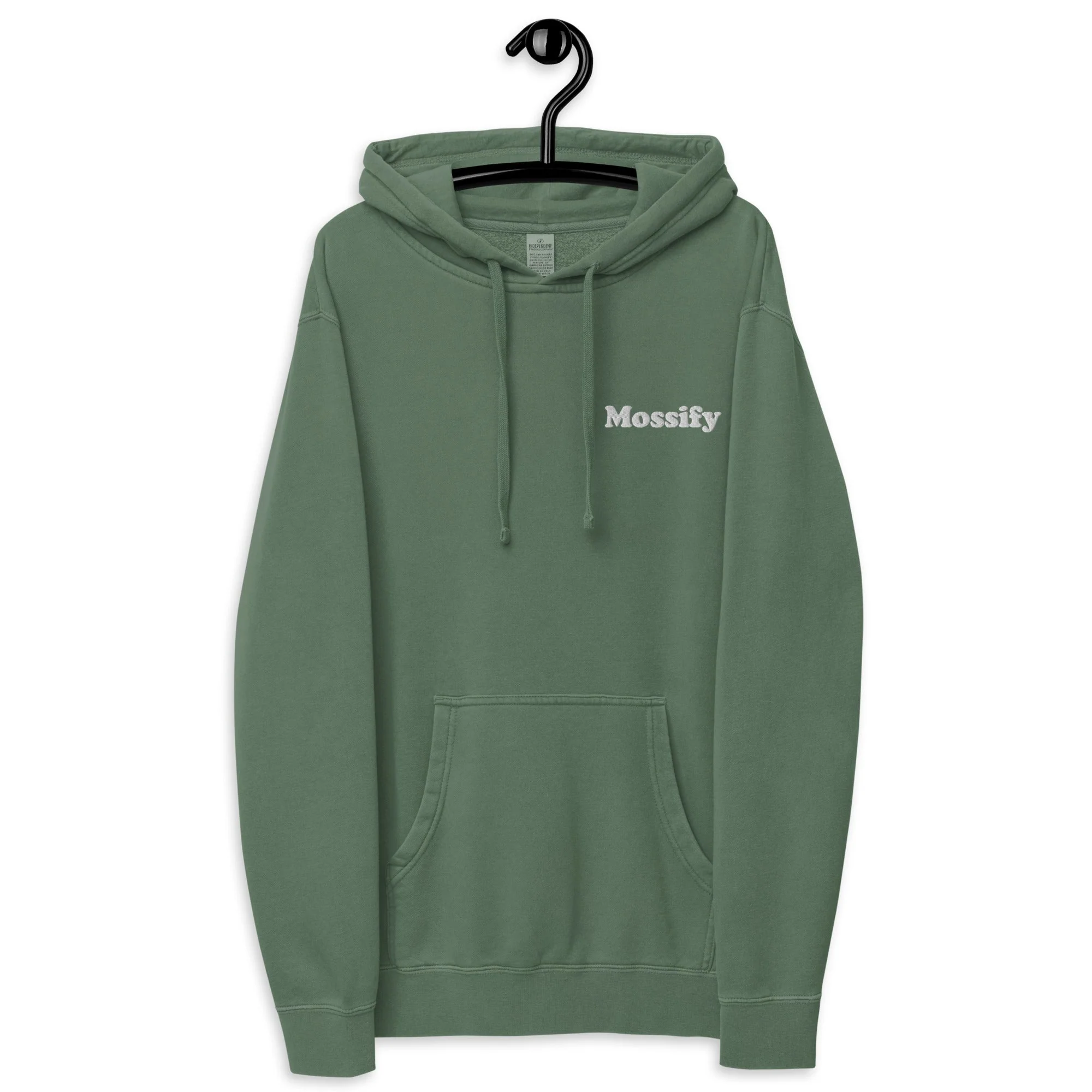 Mossify Pigment-Dyed Hoodie Unisex - Embroidered - Image 3