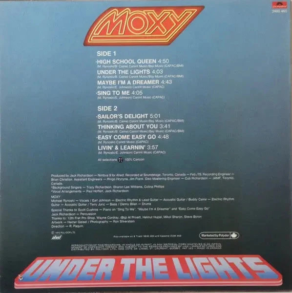 Moxy – Under The Lights - 1978 Original in Shrinkwrap - Image 2