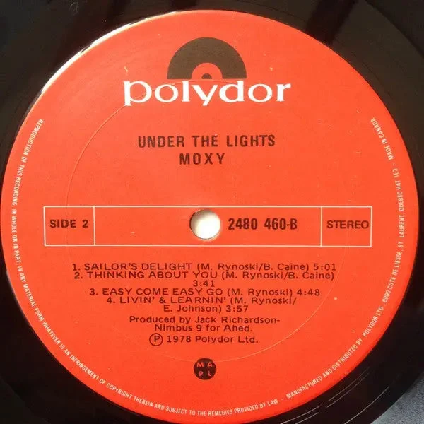 Moxy – Under The Lights - 1978 Original in Shrinkwrap - Image 4