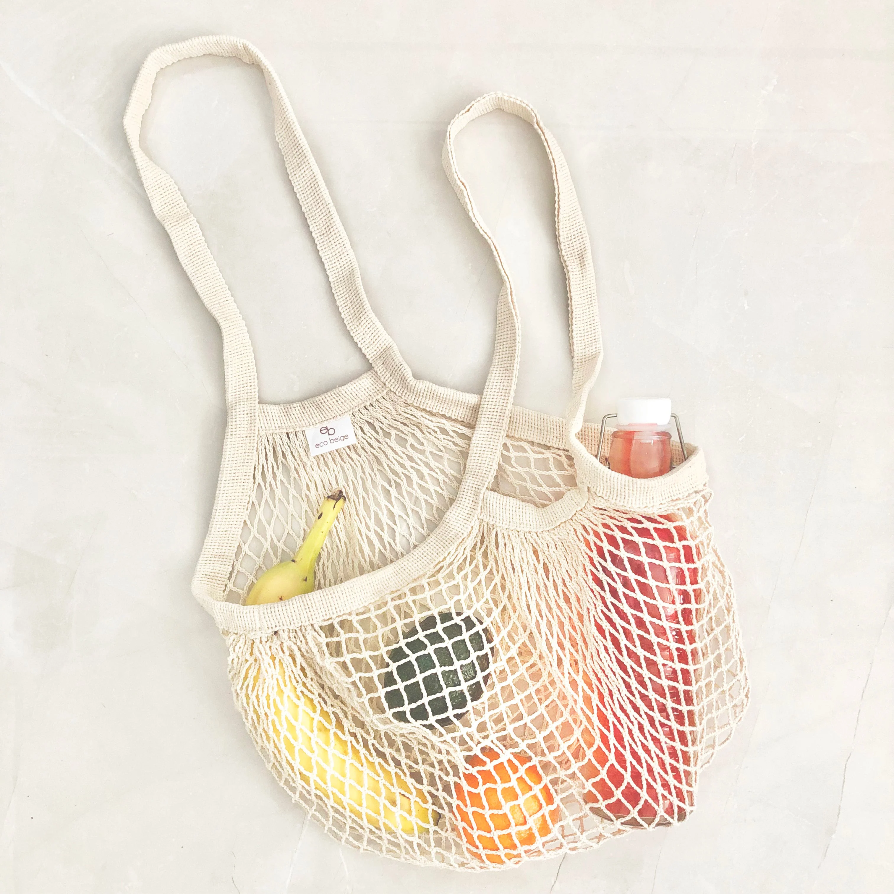 Natural Cotton Netted Shoulder Bag - Image 4