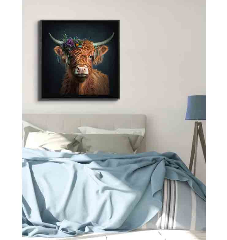 Nature Wall Art-The Bison and Flowers-Canvas Print - Image 7