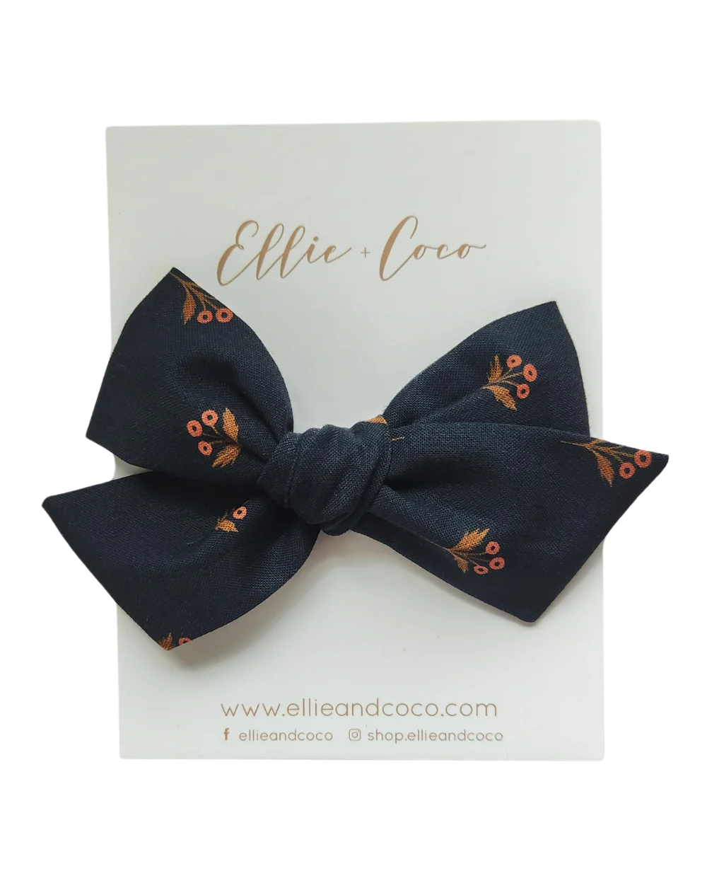 Navy Floral Oversize Bow - Image 3