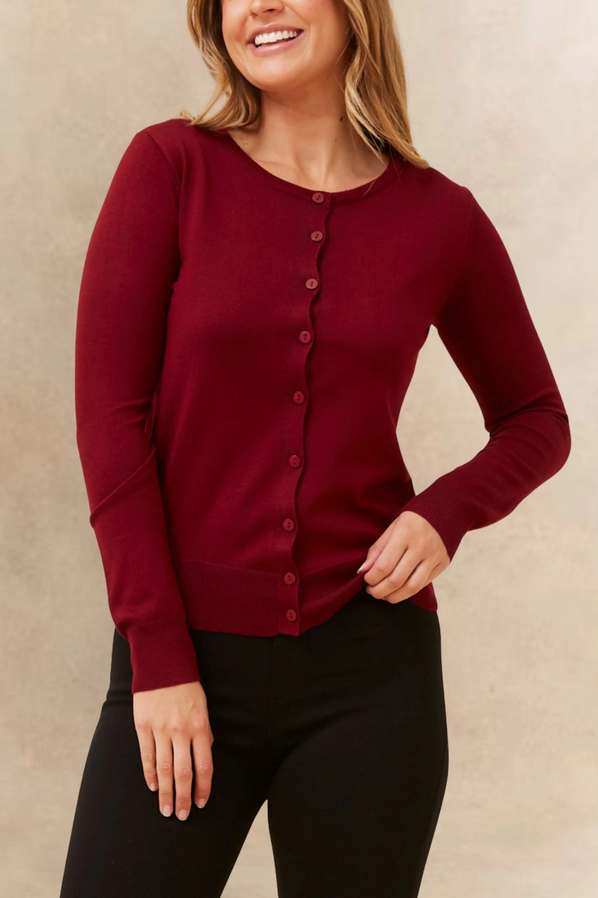 Noelle Lightweight Button-Front Cardigan - Image 4