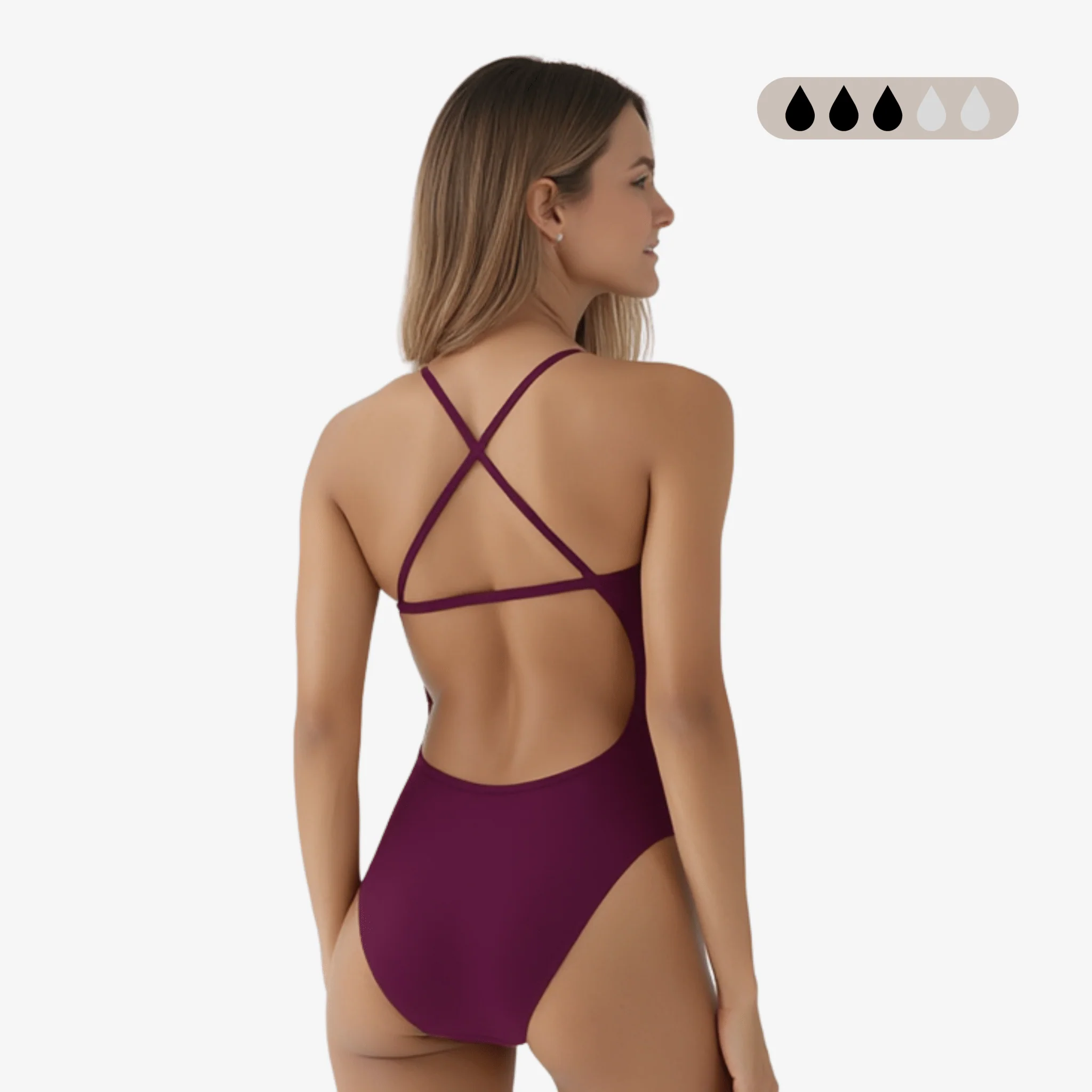 SecureFlo Merlot X-Back Period Training Swimsuit by Norca - Image 3