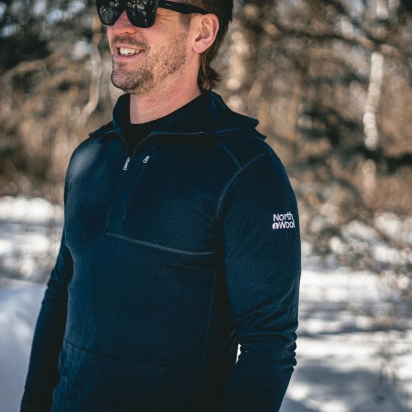NorthWool Men's Merino Blend 1/4 Zip Hoodie — Heavyweight - Image 12