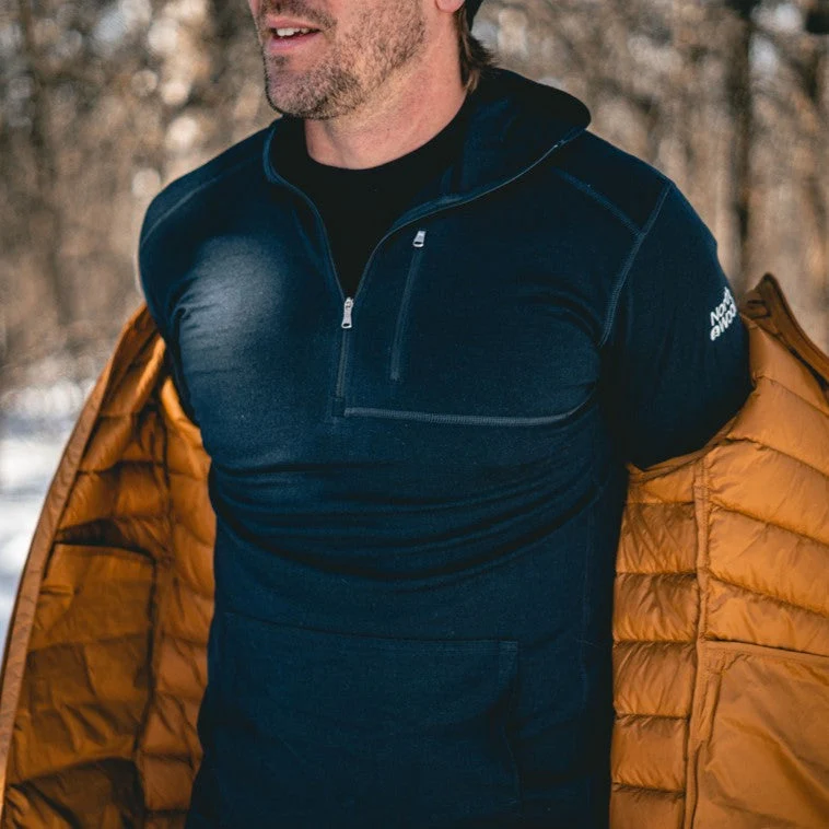 NorthWool Men's Merino Blend 1/4 Zip Hoodie — Heavyweight - Image 13