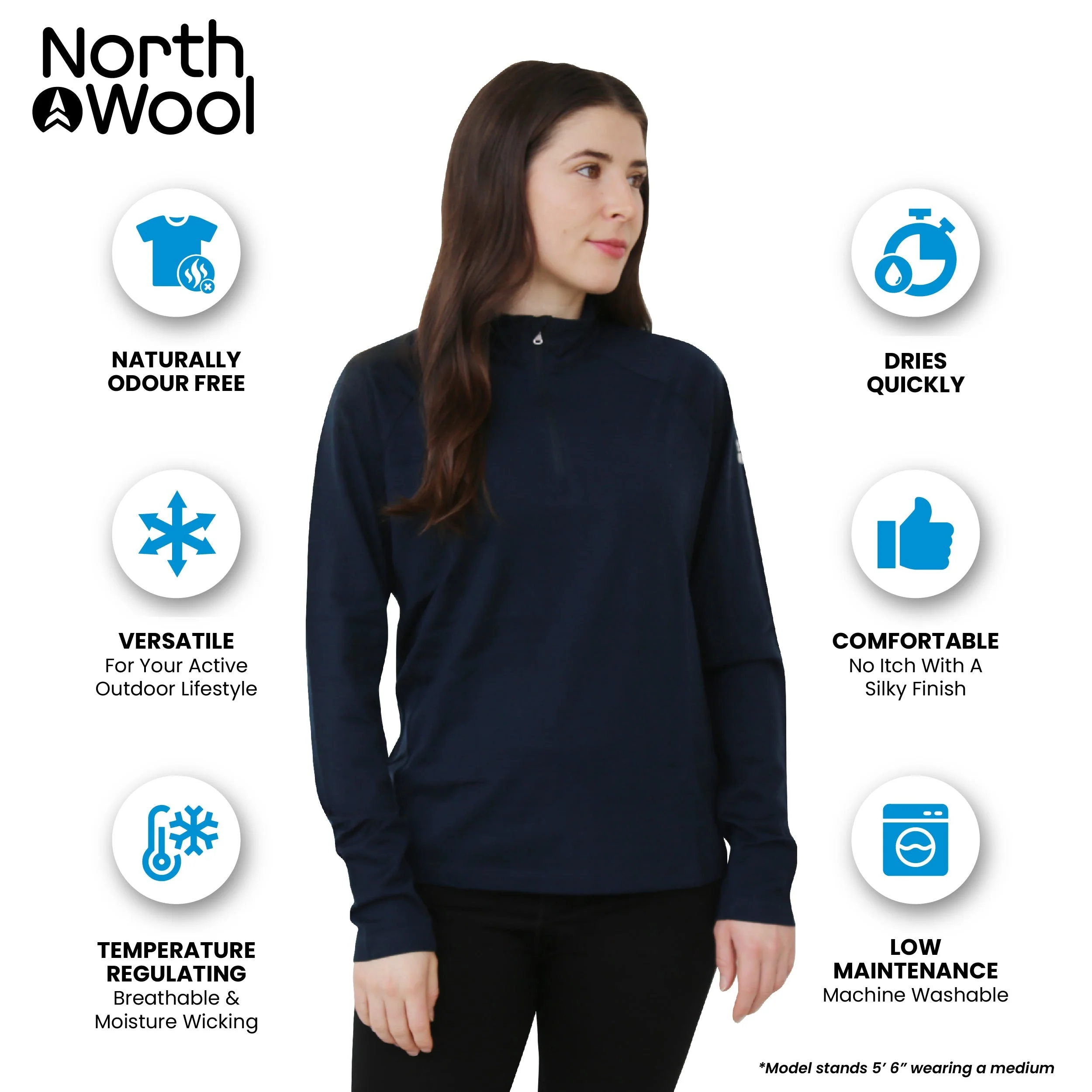 NorthWool Women's Merino Blend 1/4 Zip Pullover — Heavyweight - Image 9