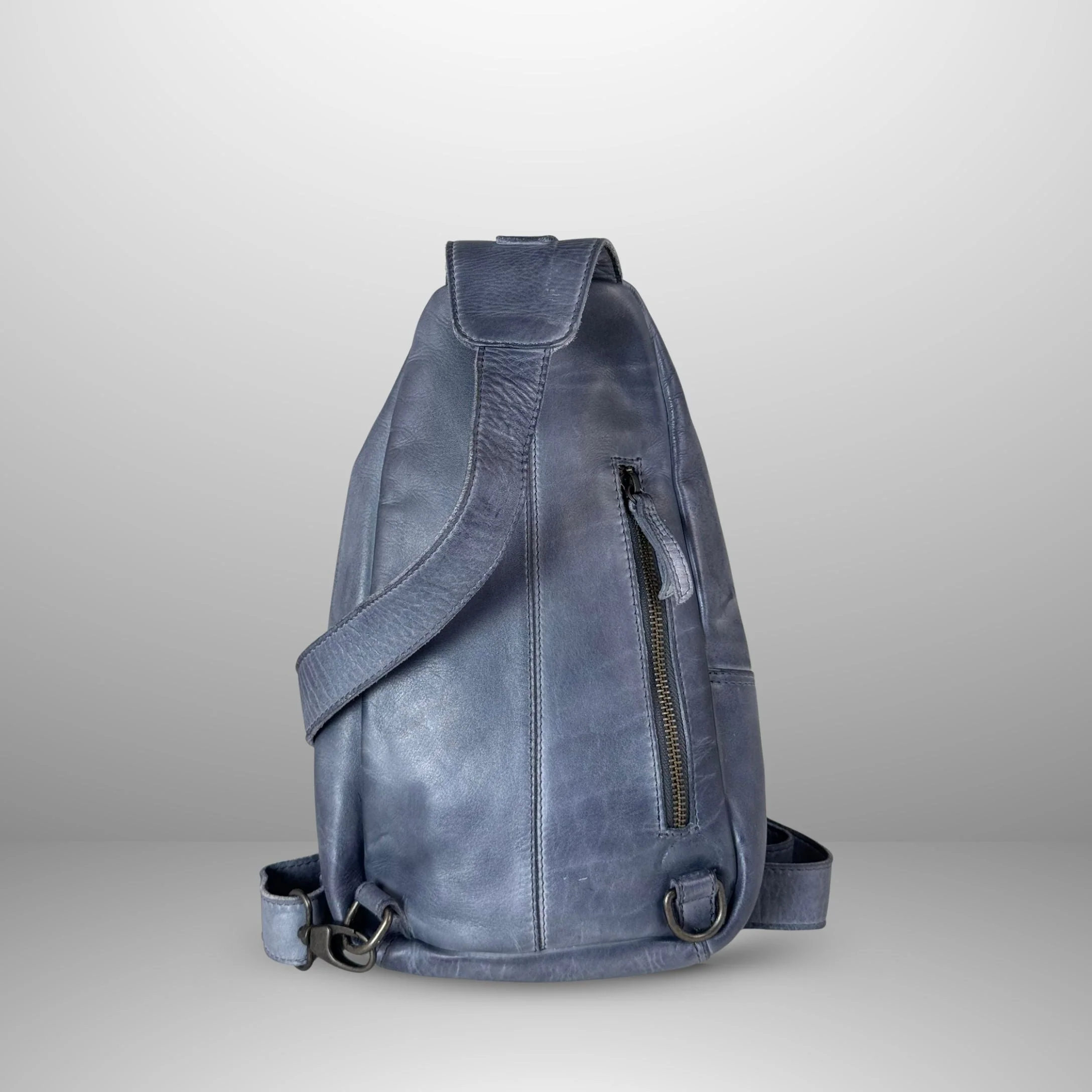 Off The Shoulder Leather Chest Backpack - Image 8