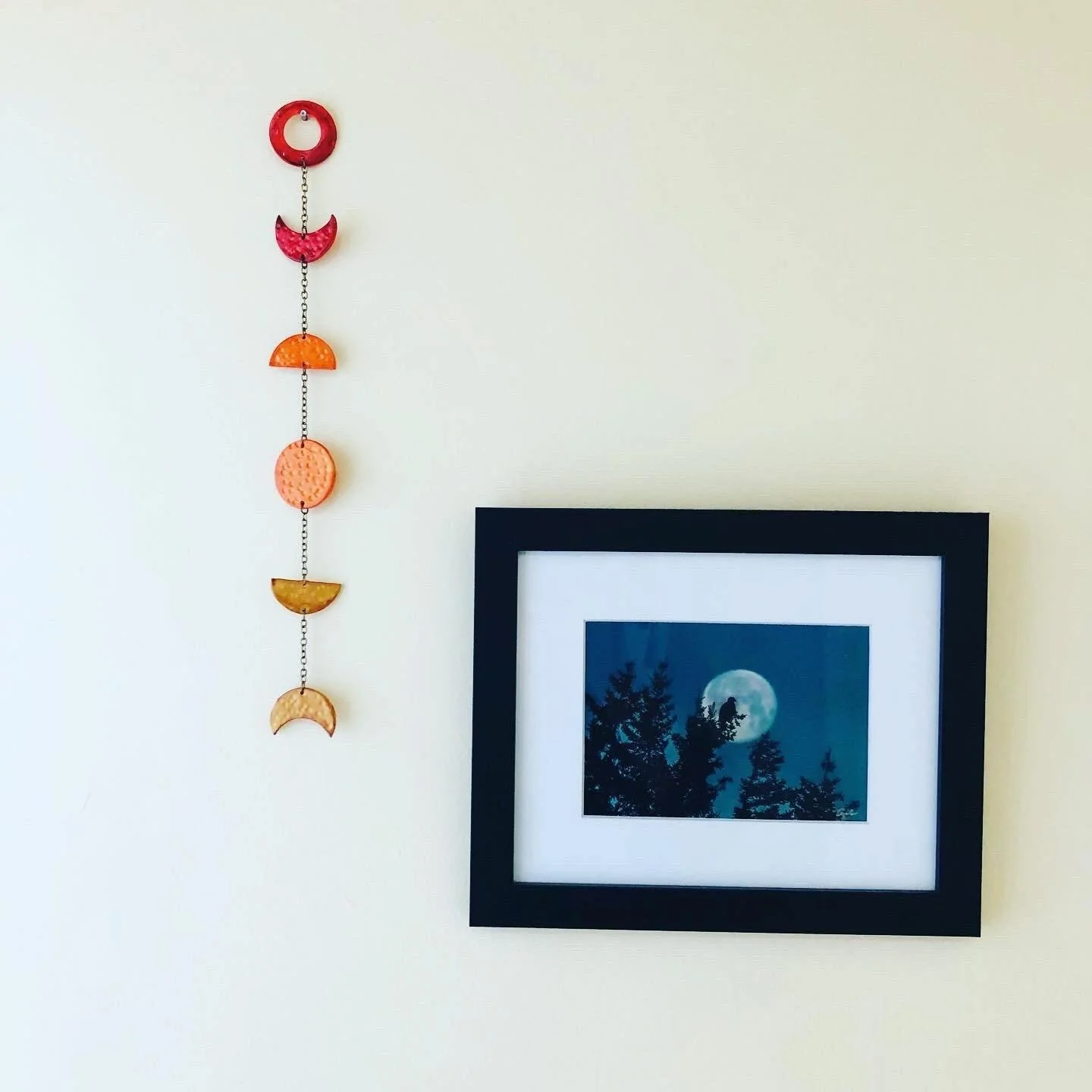 Ombe Moon Phase Wall Hanging in Yellow Orange Red - Image 2