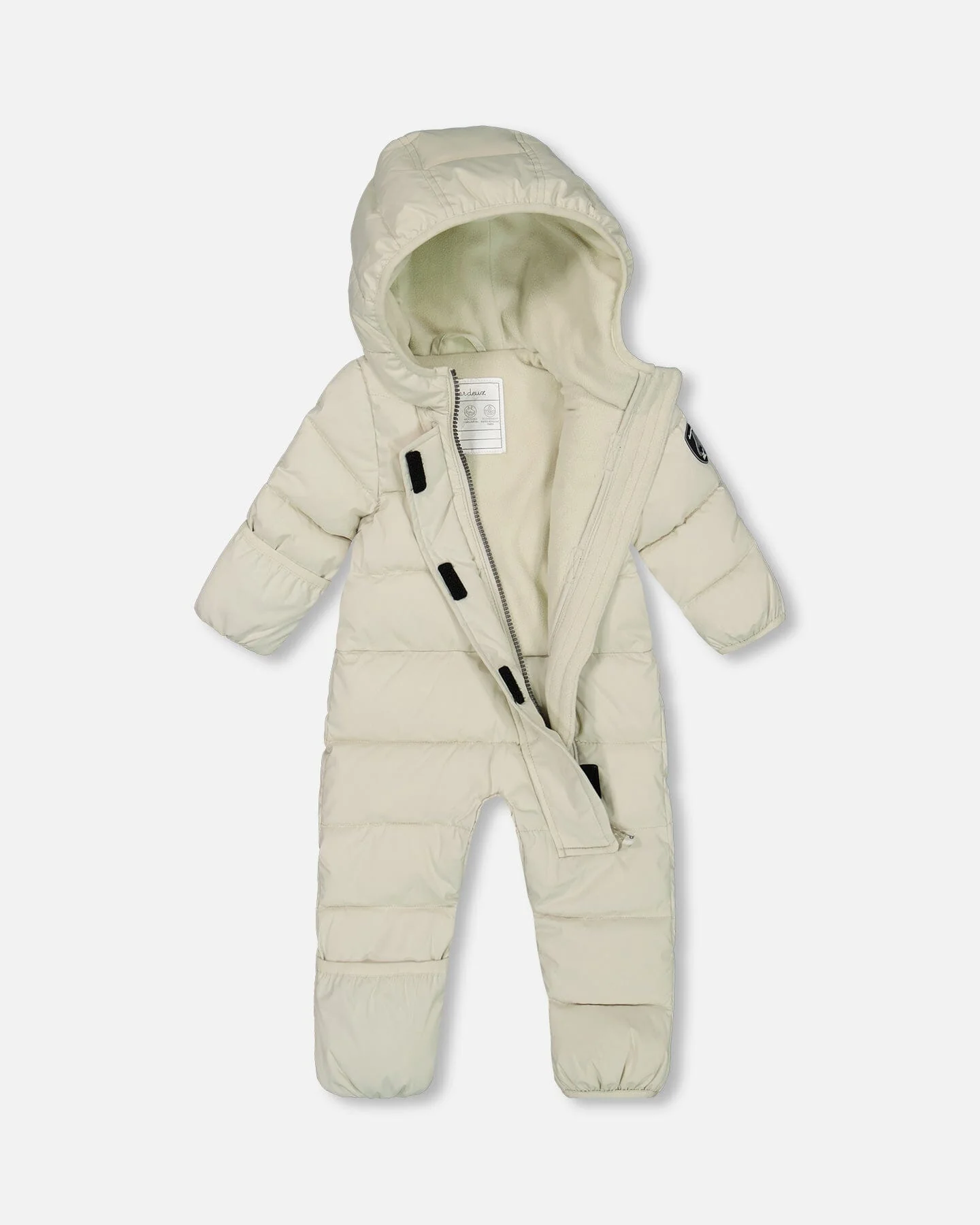 One-Piece Baby Cloud Packable Snowsuit Designed For Car Seat Off-White - Image 3