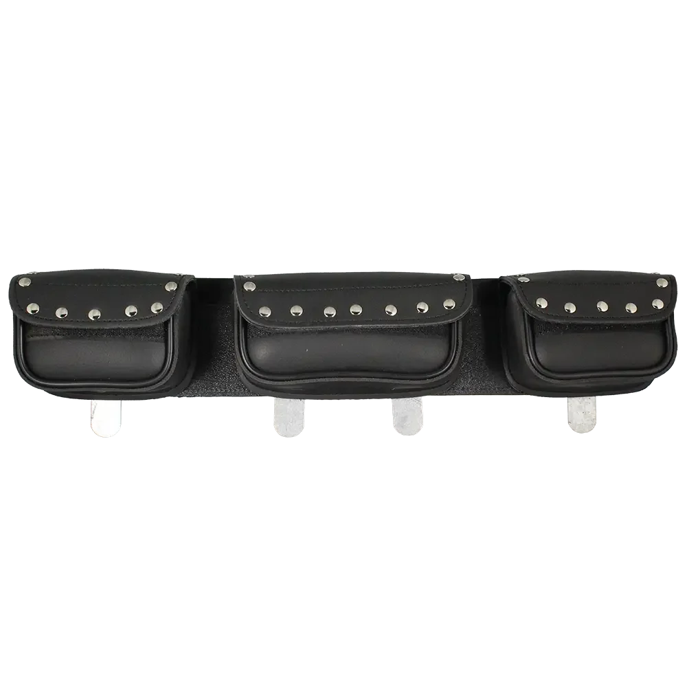Open Road Chrome Studded Straight PVC Windshield Bag - Image 2
