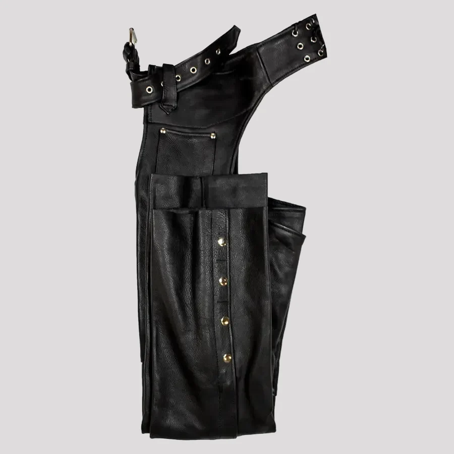 Open Road Heavy Duty Leather Chaps - Image 3