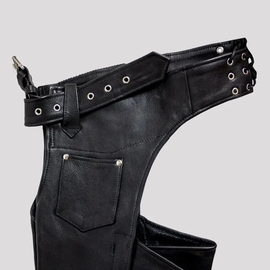 Open Road Heavy Duty Leather Chaps - Image 4