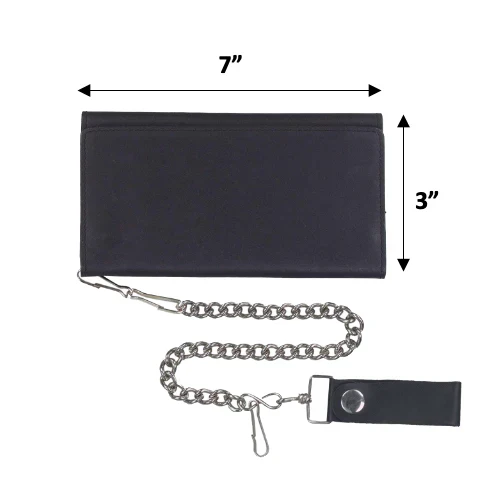 Open Road Men's Chain Trifold Leather Wallet - Image 8