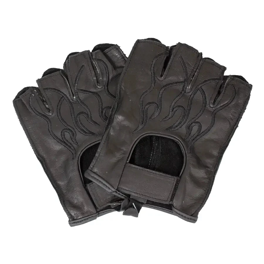 Open Road Men's Leather Fingerless Gloves - Image 2