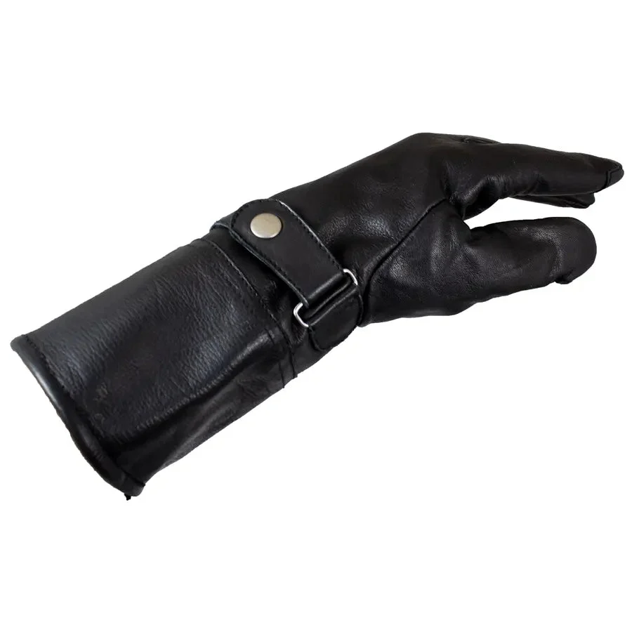 Open Road Men's Leather Gauntlet Riding Gloves - Image 5