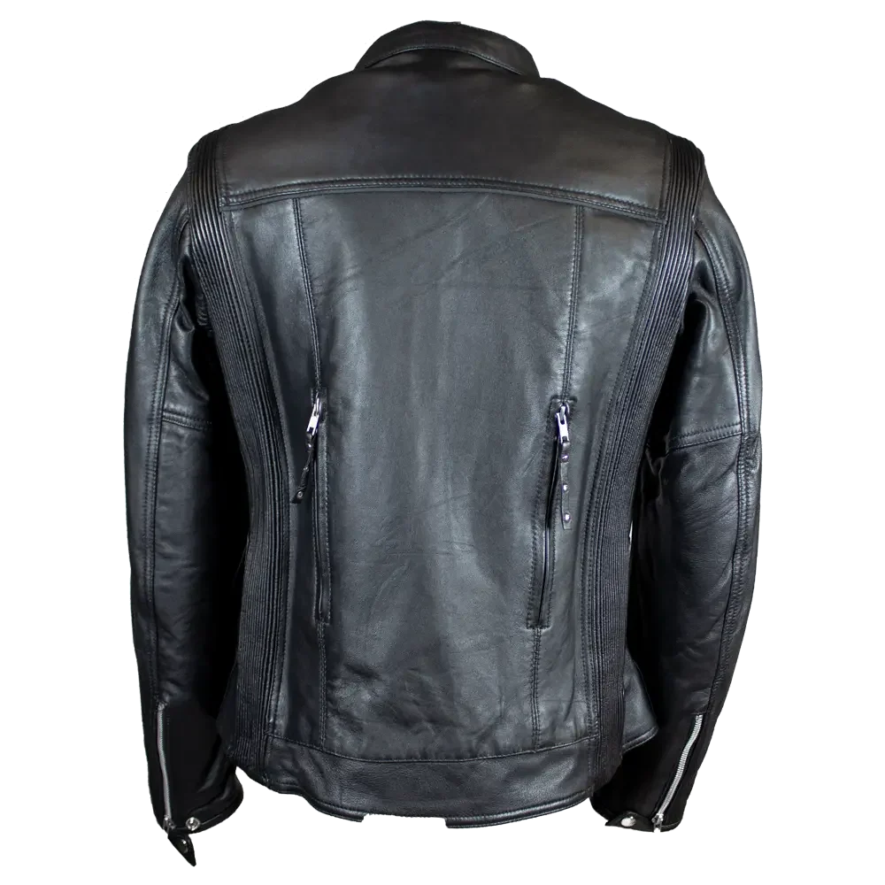 Open Road Women's Racer Leather Motorcycle Jacket - Image 4