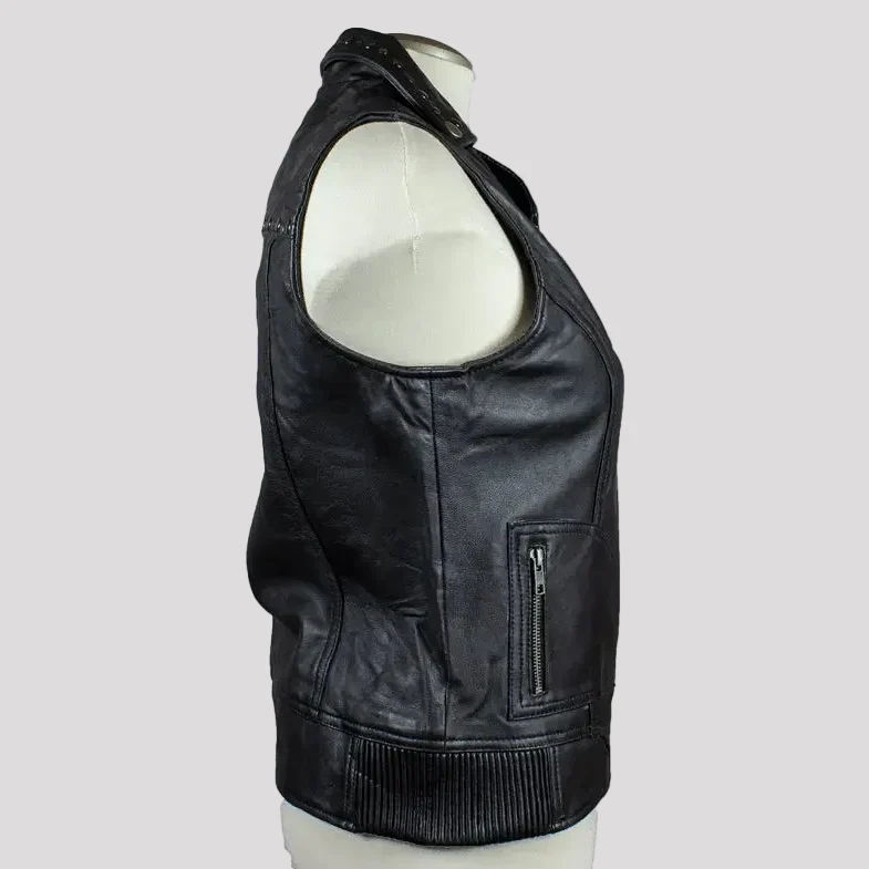 Open Road Women's Studded Leather Vest - Image 3