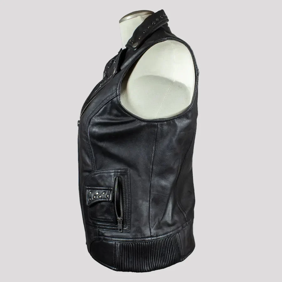 Open Road Women's Studded Leather Vest - Image 4