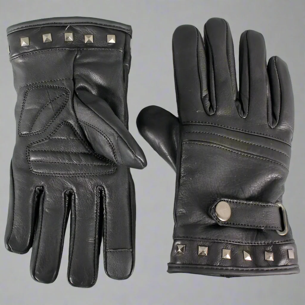 Open Road Women's Touch Tip Leather Motorcycle Gloves - Image 2
