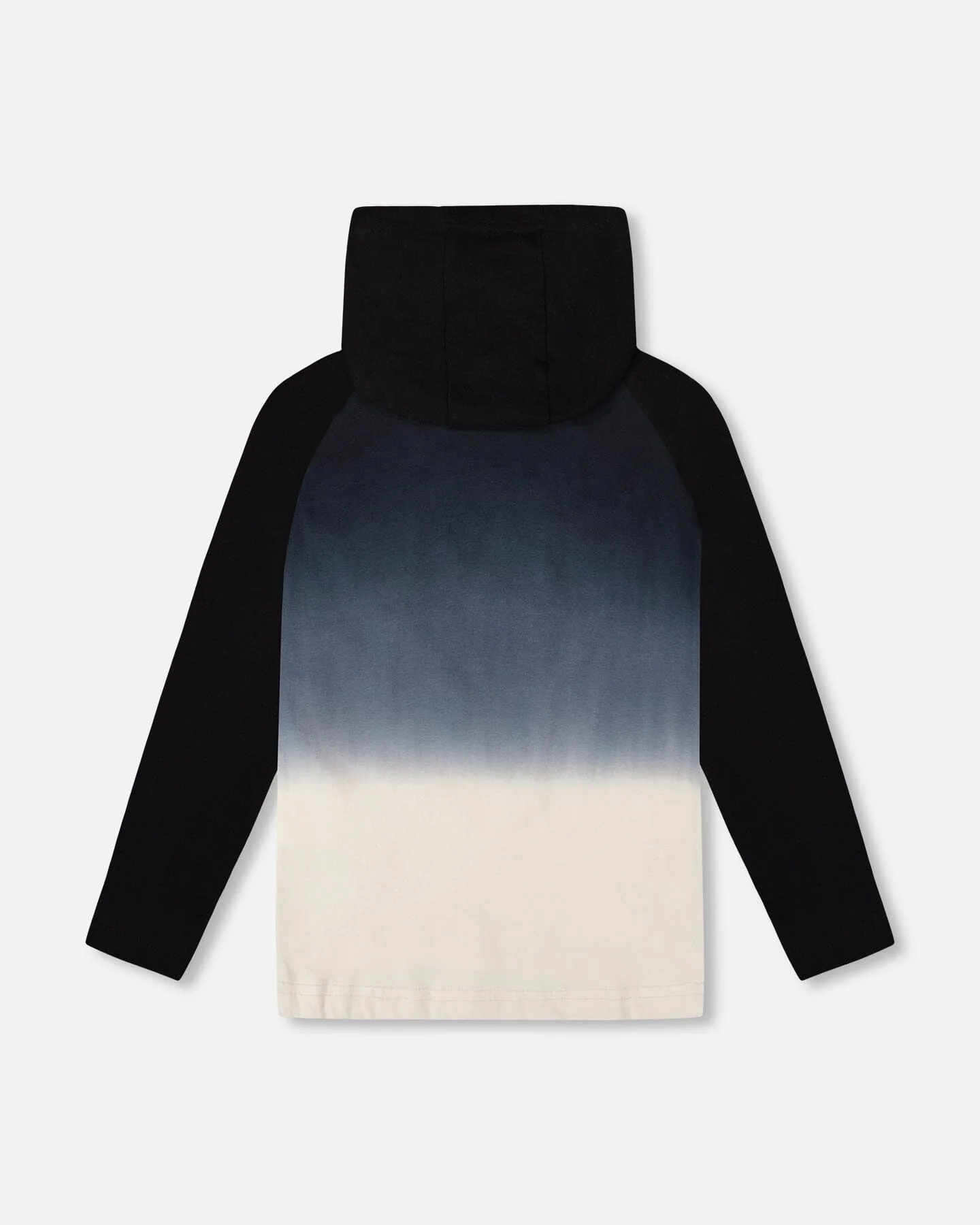Organic Cotton Jersey Hooded Raglan Sleeve Tee Black - Image 3