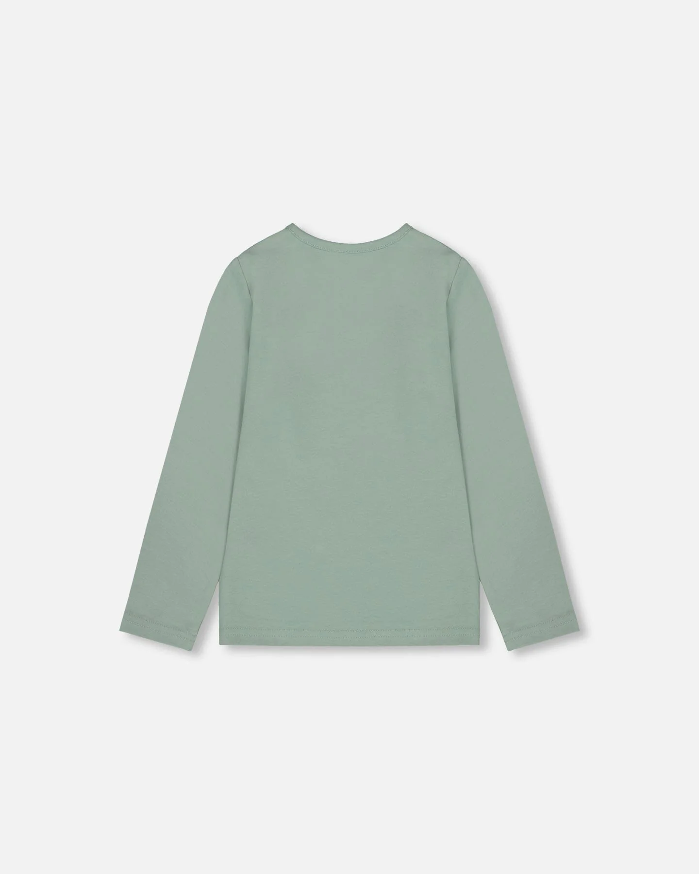 Organic Cotton Jersey Top Jade Green With Owl - Image 2