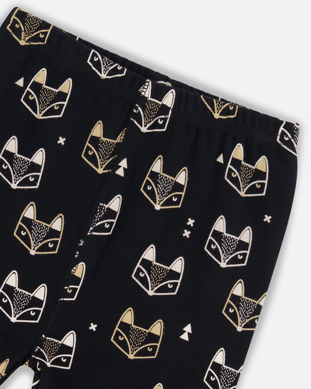 Organic Cotton Two Piece Pajama Set Black Printed Fox - Image 4