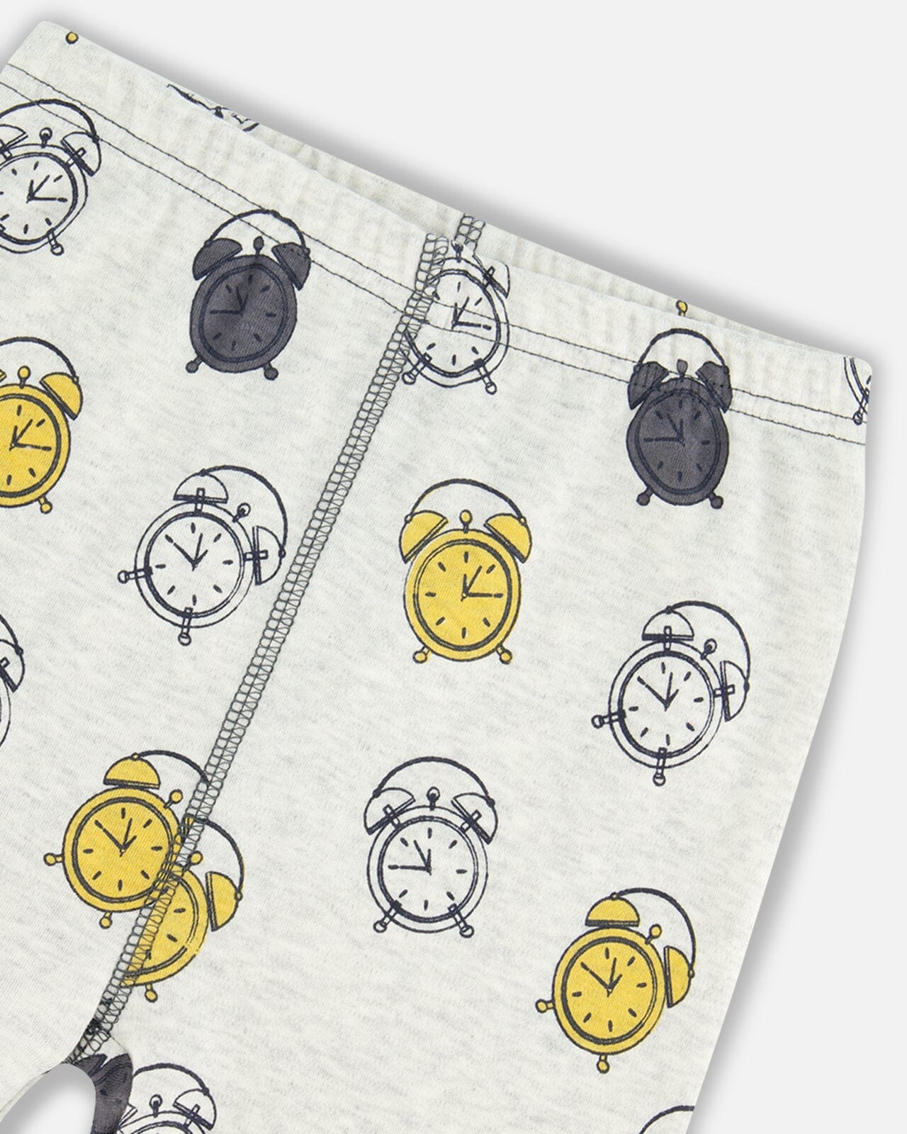 Organic Cotton Two Piece Pajama Set Gray Printed Egg-O-Clock - Image 4