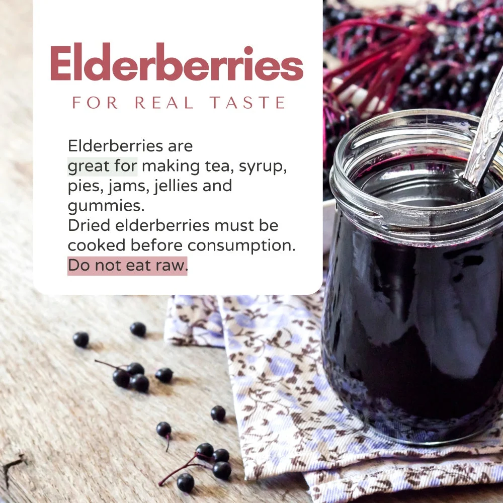Organic Elderberries Dried 1 lb (454 g) - Image 2