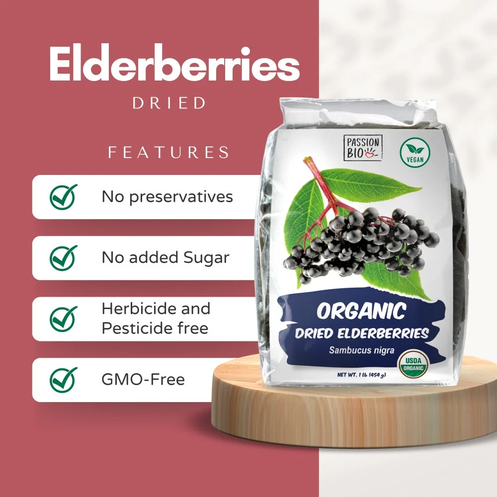 Organic Elderberries Dried 1 lb (454 g) - Image 3