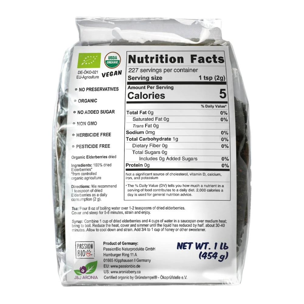 Organic Elderberries Dried 1 lb (454 g) - Image 5