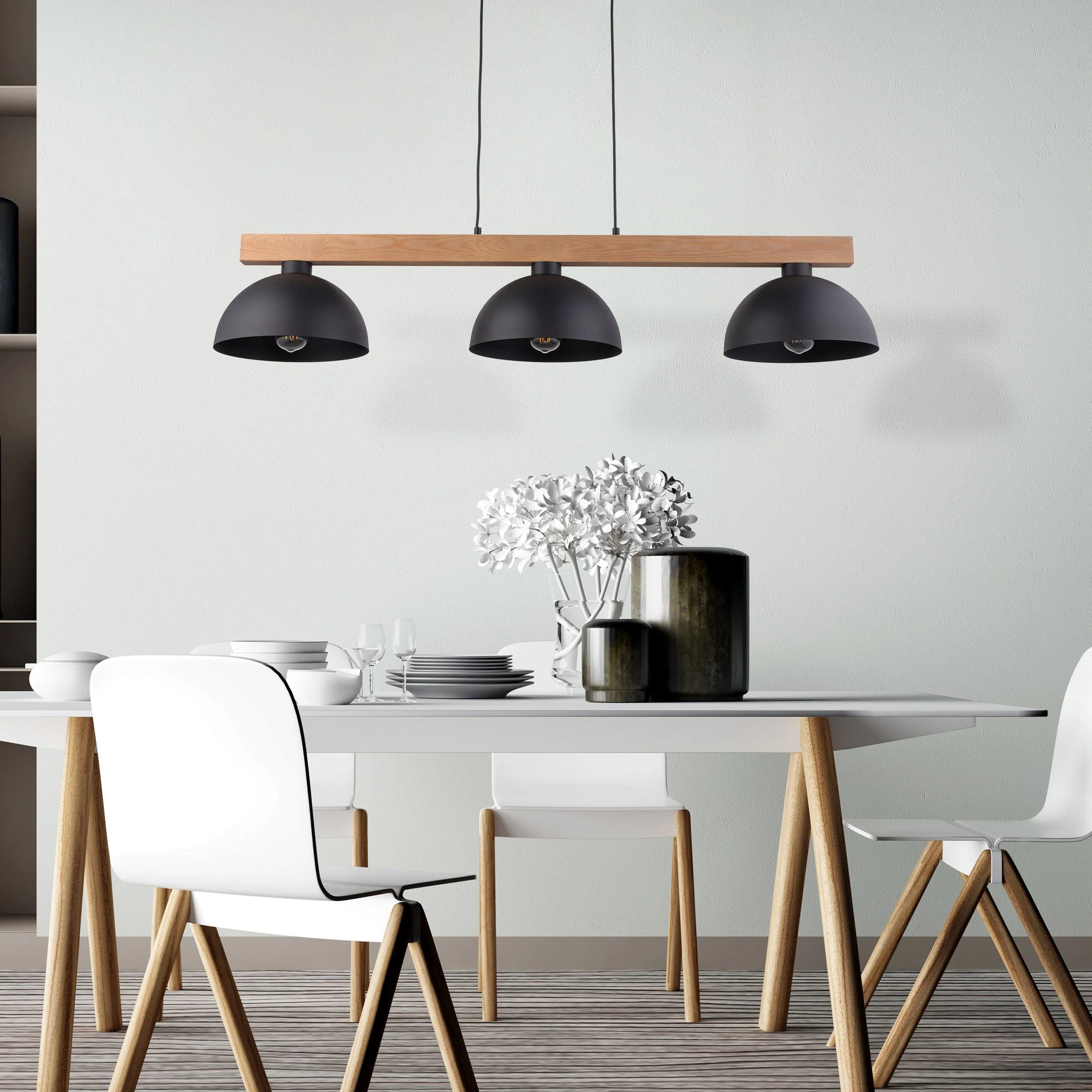 OSLO Black Scandinavian Pendant Light 3Oslo Black Scandinavian Minimalist Pendant Ceiling Light for Kitchen Island, Dining Room & Modern Interiors 3 - Image 3