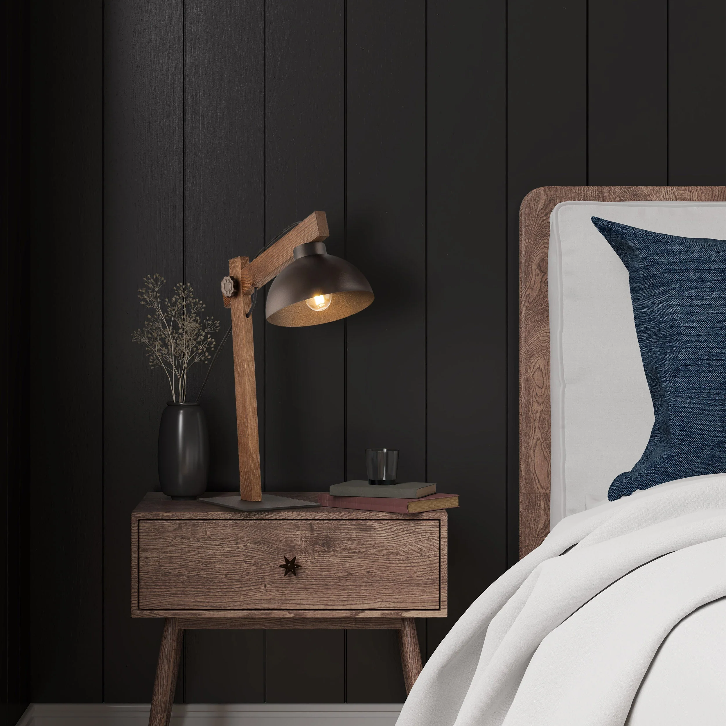 OSLO Brown Scandinavian Night Lamp - Image 2