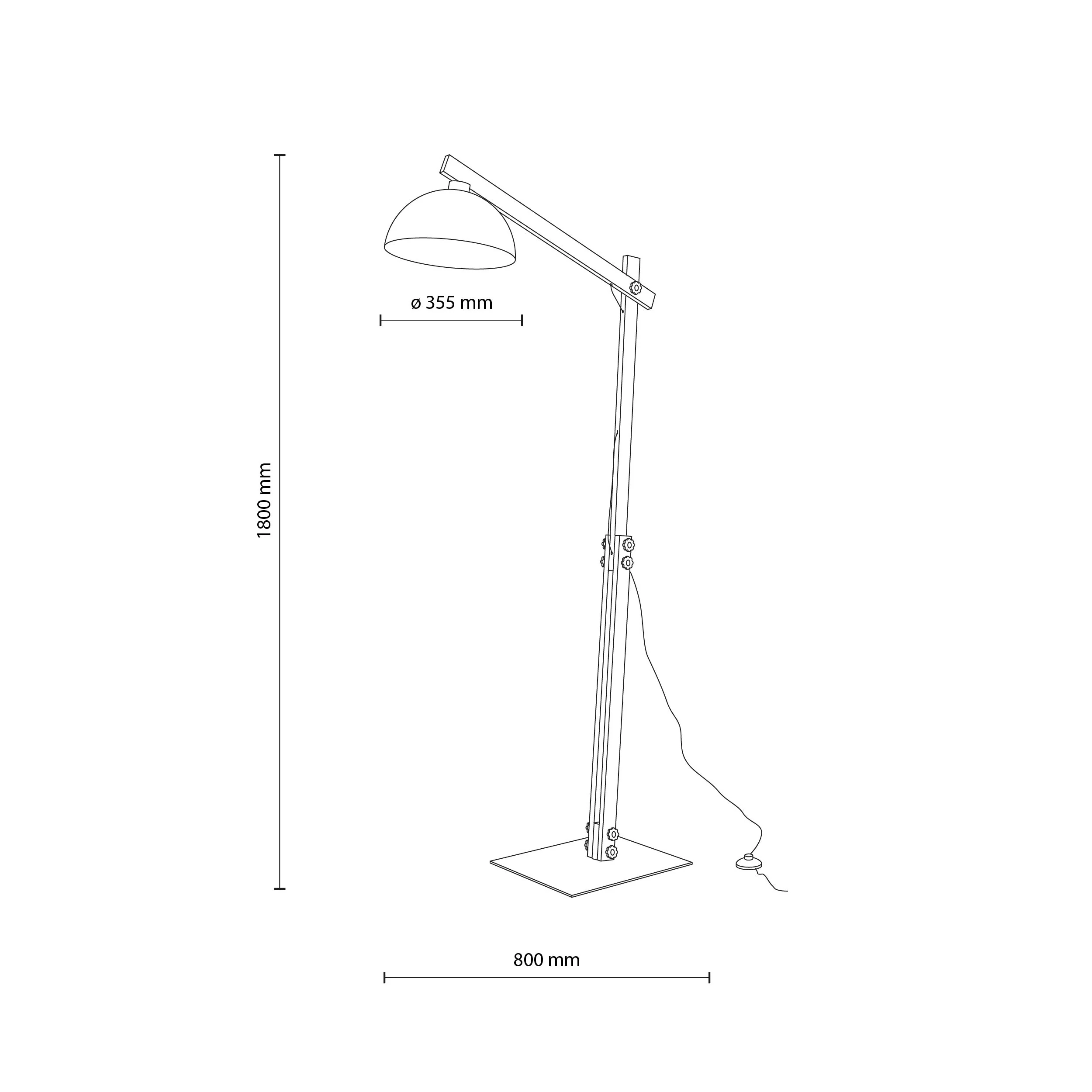 OSLO White Scandinavian Floor Lamp for Living Room & Office (Clearance) - Image 8