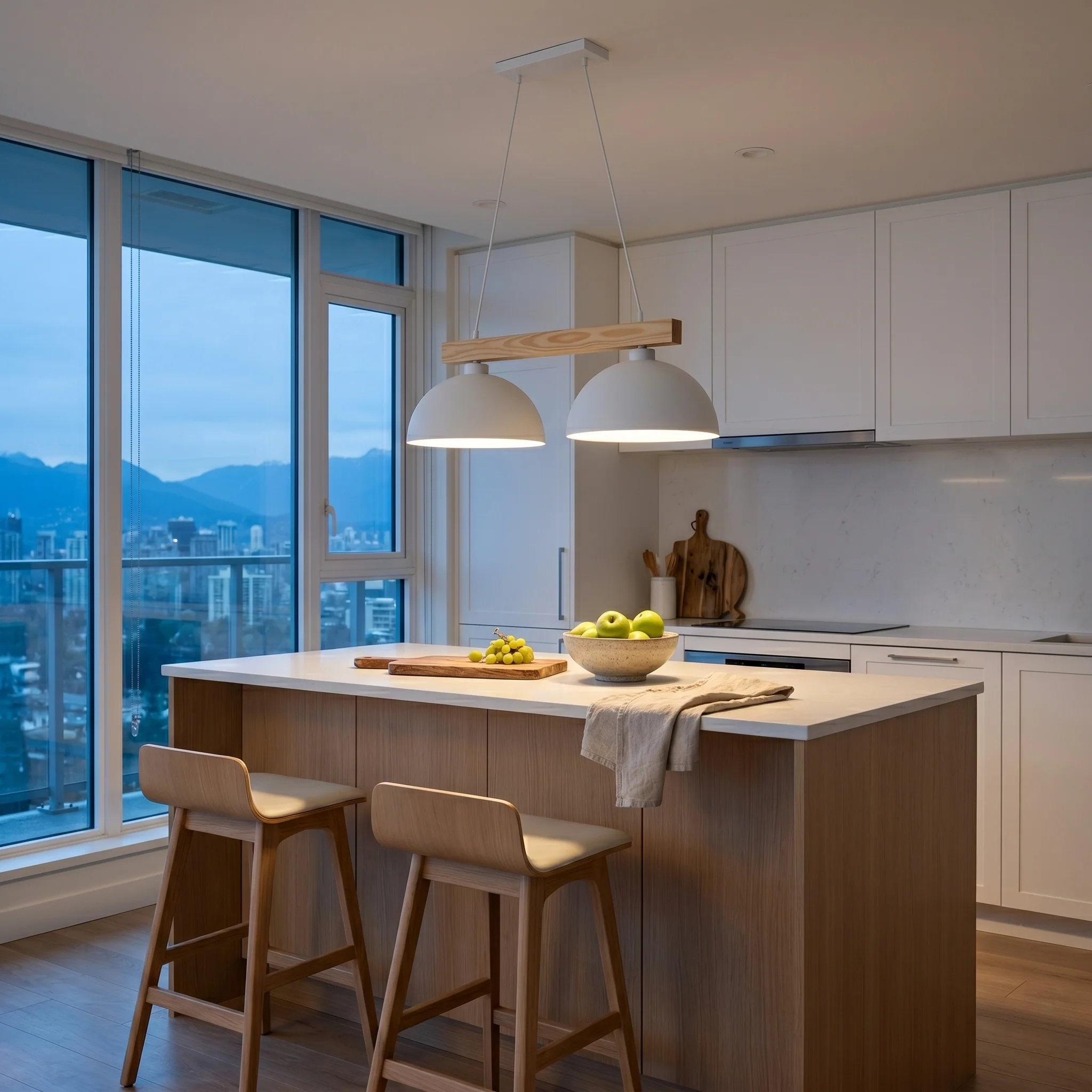 OSLO White Scandinavian Pendant Light for Kitchen Island & Dining - Image 5