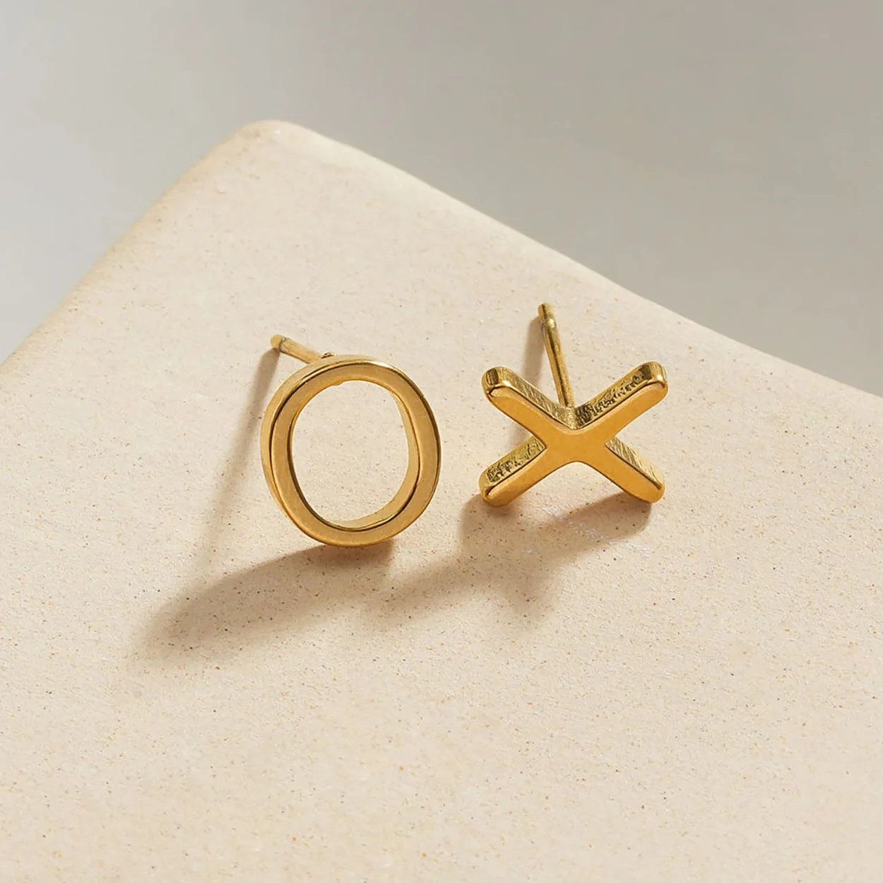 OX Gold: Hugs, Kisses & Sparkle Stud Earrings - Image 2