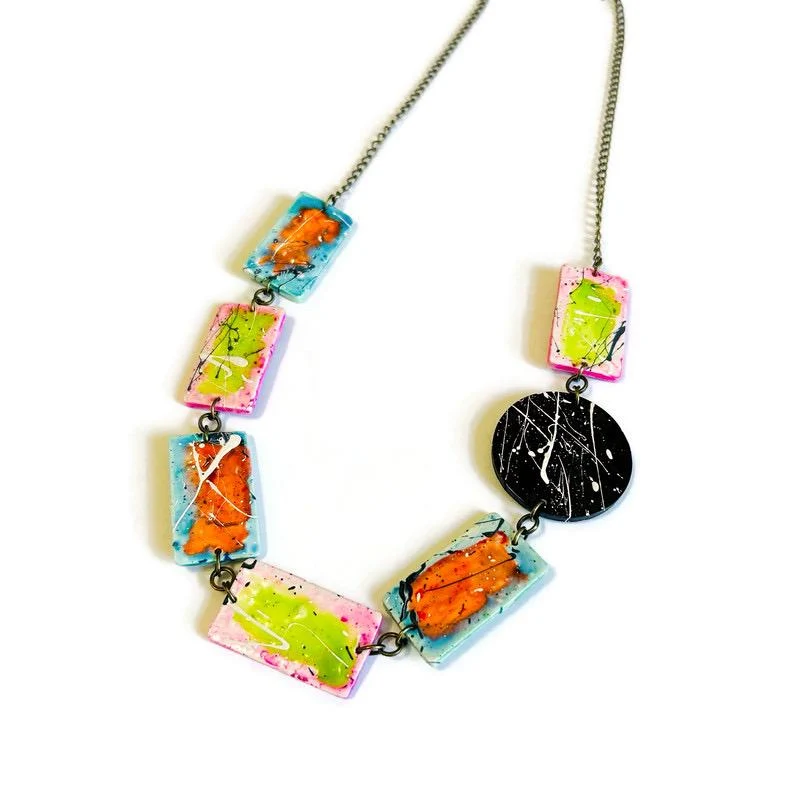Paint Splash Jewelry Set Handmade - Image 5