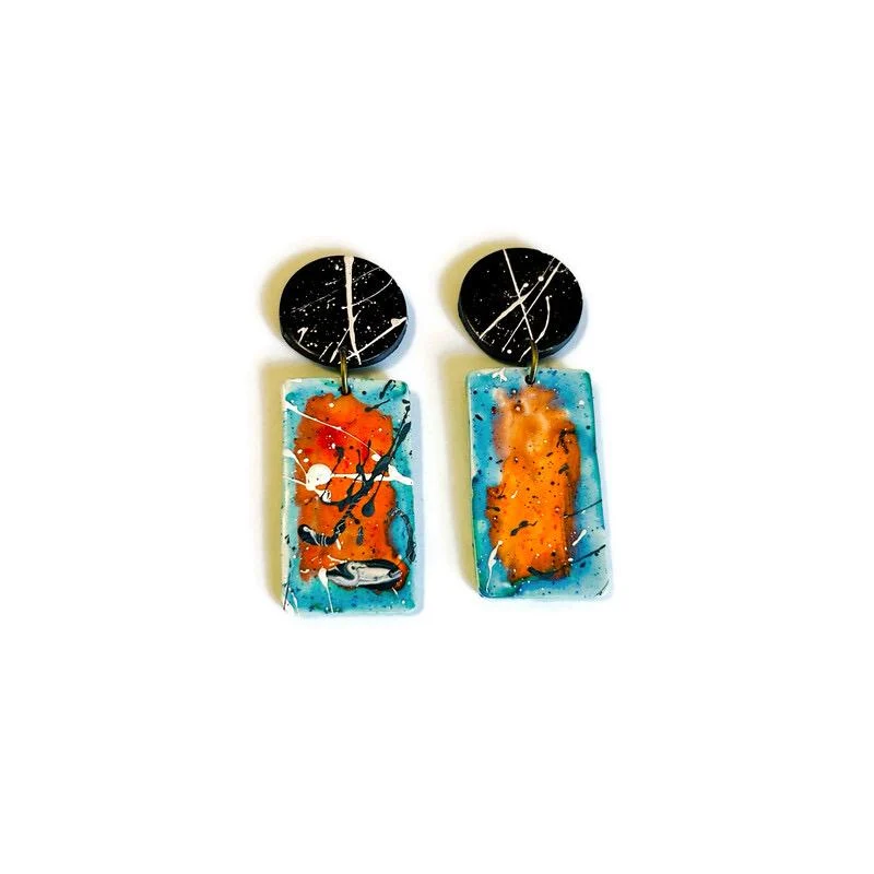 Paint Splash Jewelry Set Handmade - Image 9