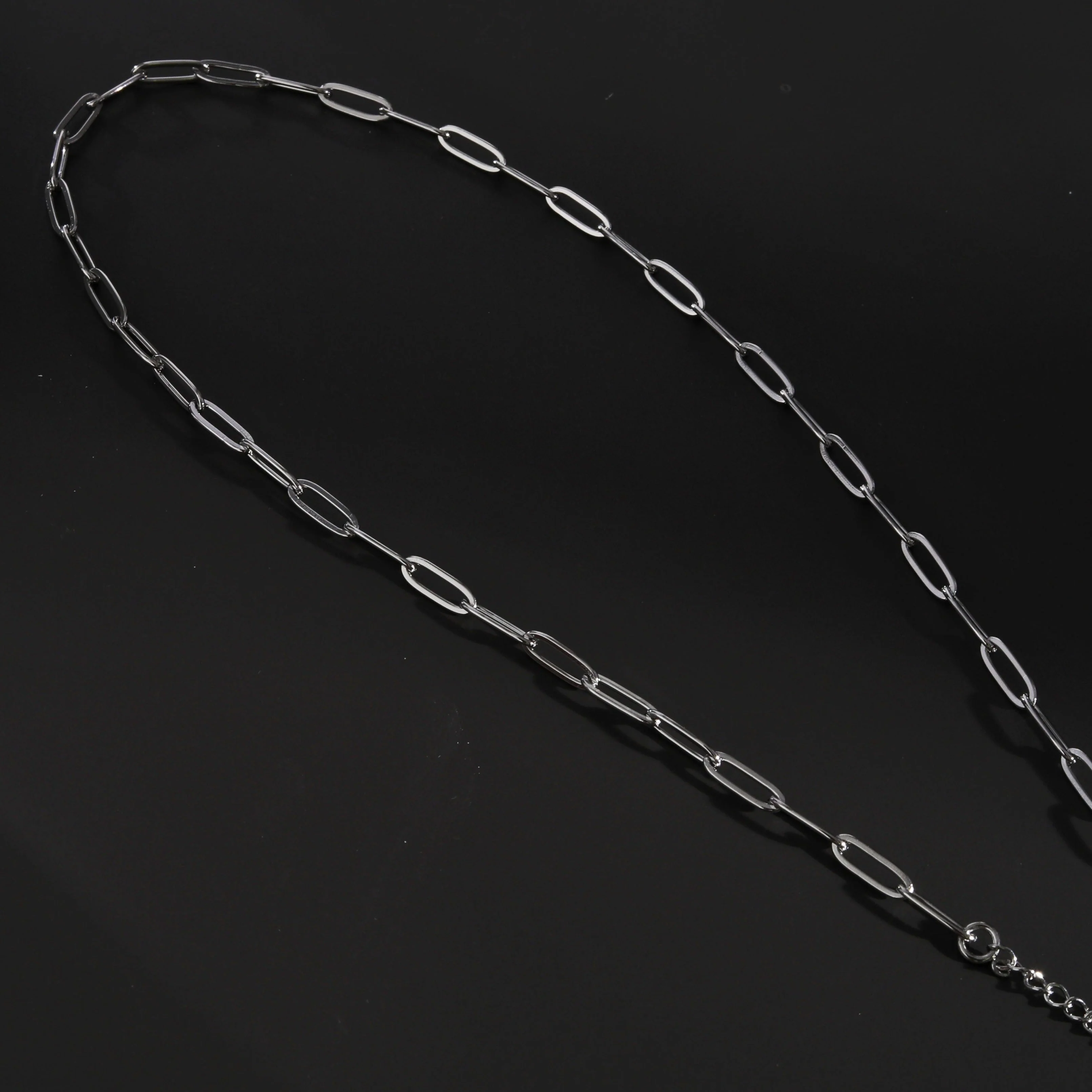 PALERMO Essential Paper-Clip Chain Link Silver Necklace - Image 9