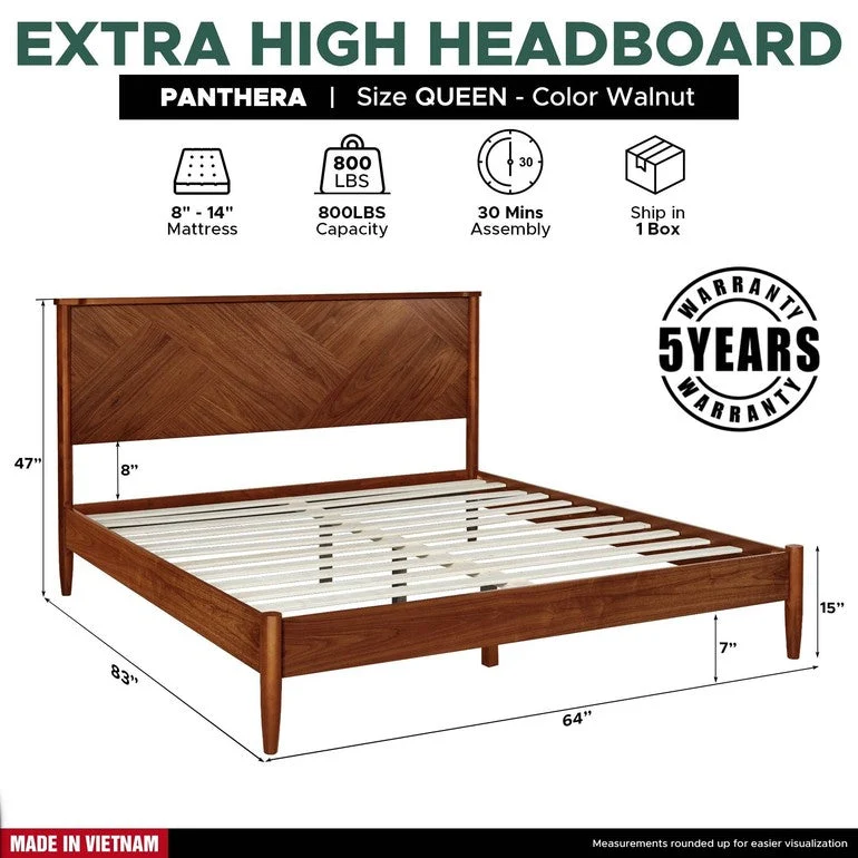 Panthera Platform Bed Frame With Headboard - Image 2
