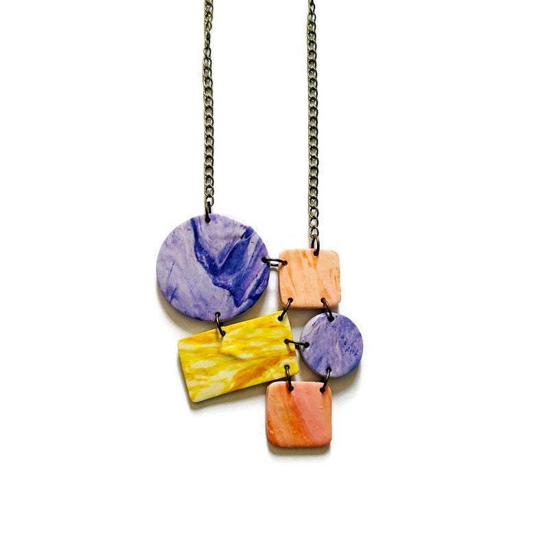 Pastel Geometric Earrings Handmade - Image 5