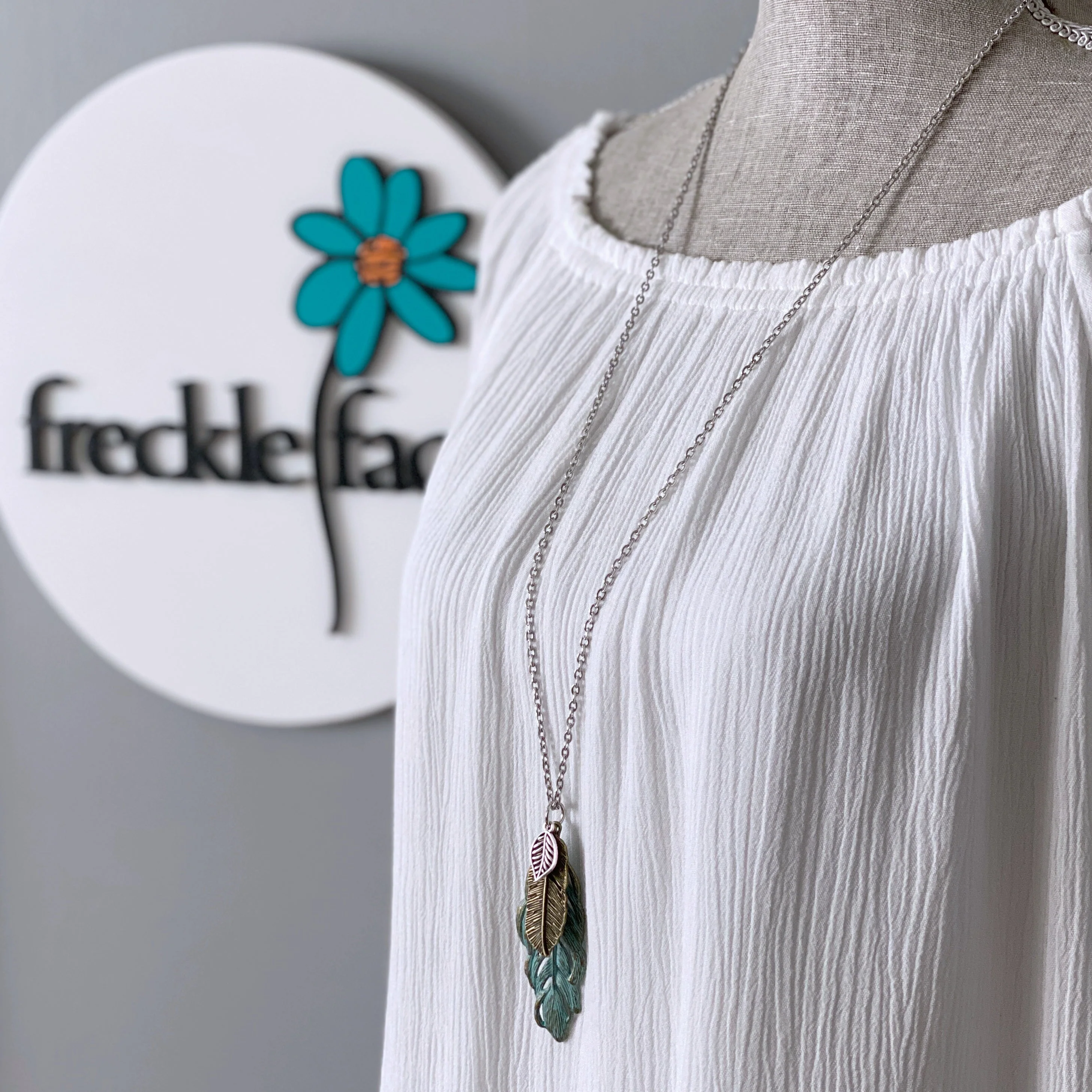Patina Feather Necklace - Image 2
