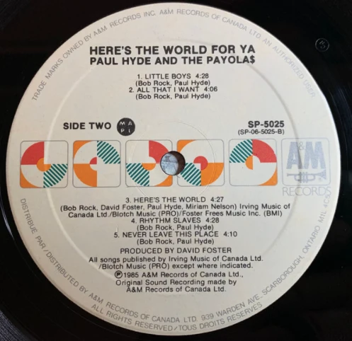 Paul Hyde And The Payolas – Here's The World For Ya - Image 3