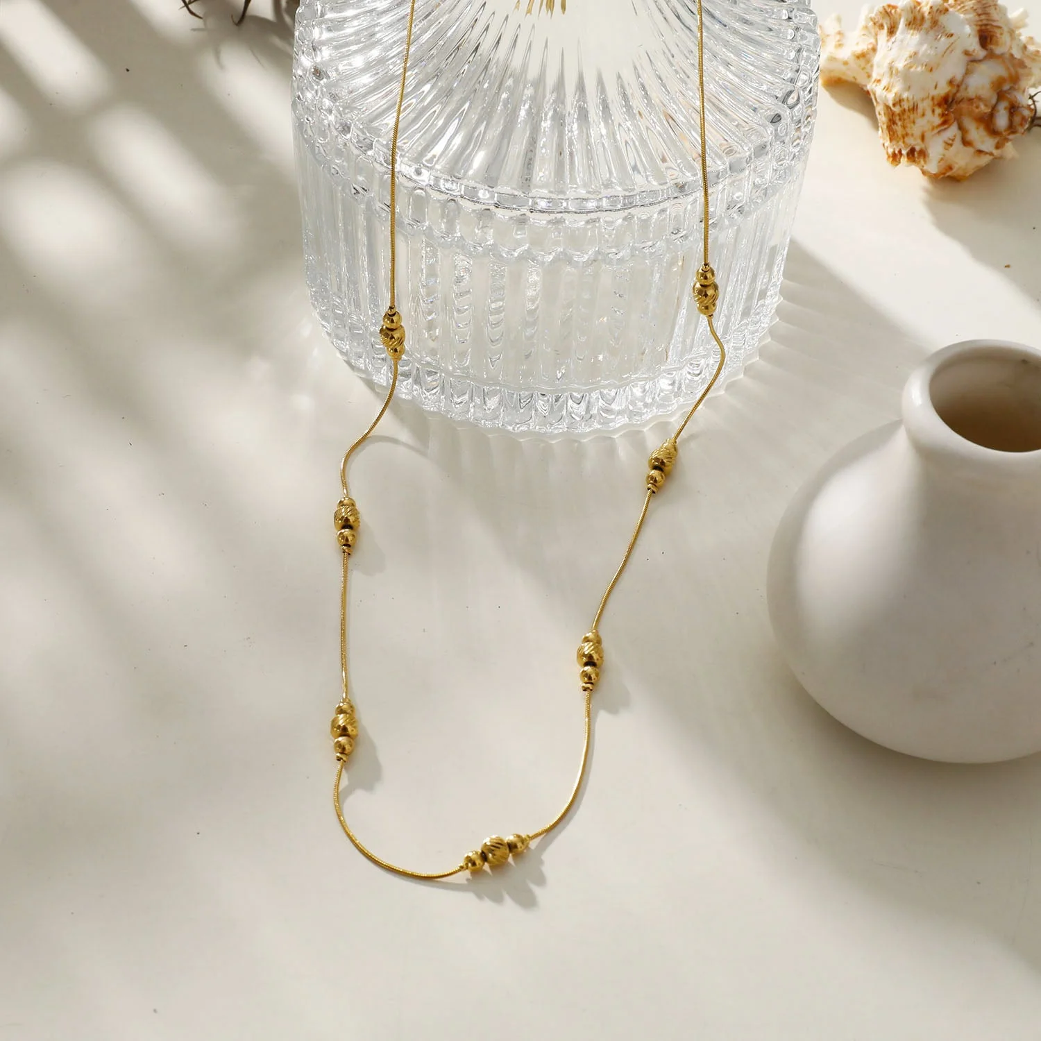 PAULINA Delicate Beaded Chain Necklace - Image 5