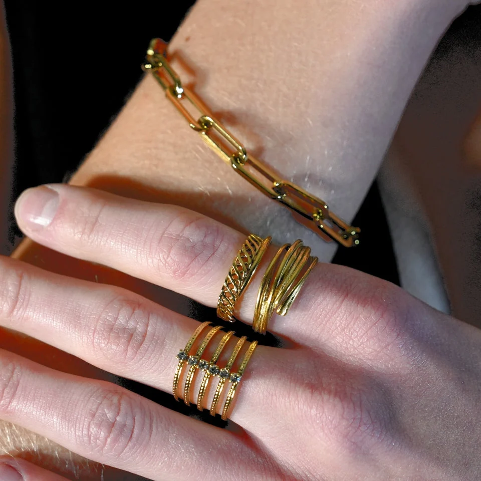 PAZIA: Abstract Design Multi Layered Ring - Image 2