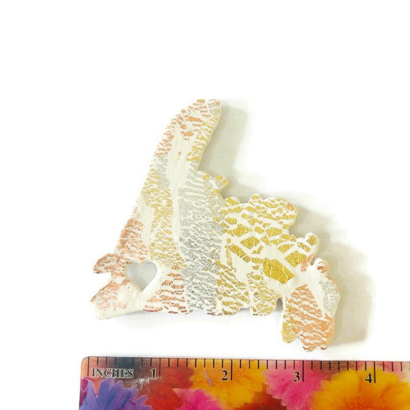 PEI Fridge Magnet Handmade from Clay & Mixed Foil Flakes - Image 5