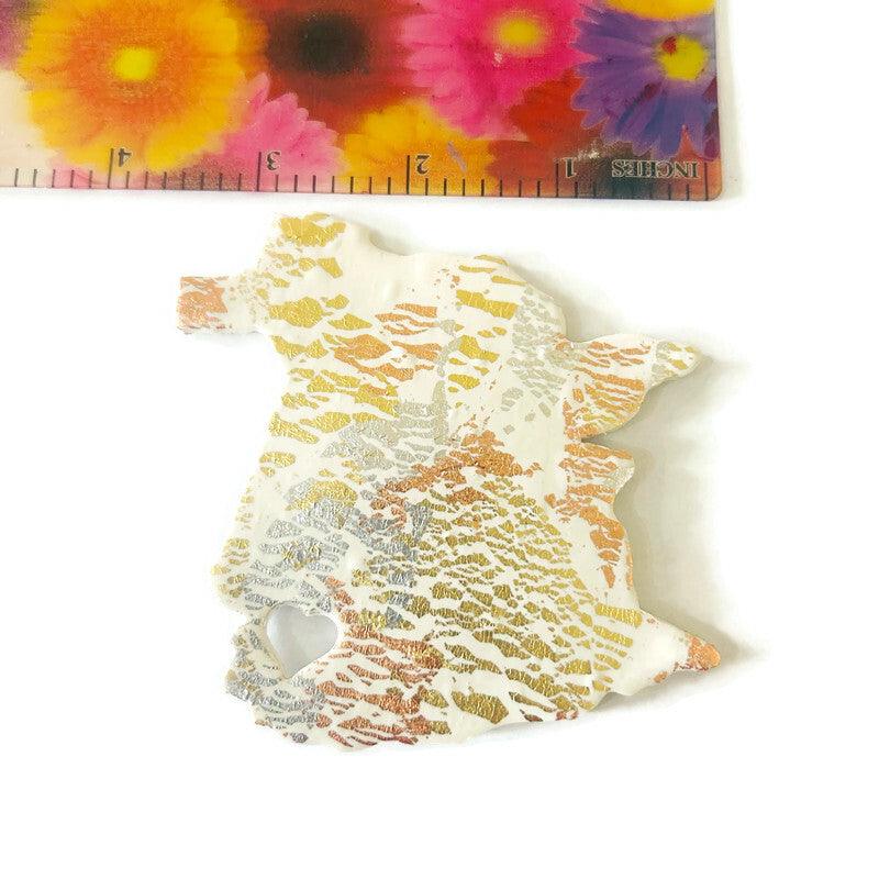 PEI Fridge Magnet Handmade from Clay & Mixed Foil Flakes - Image 8