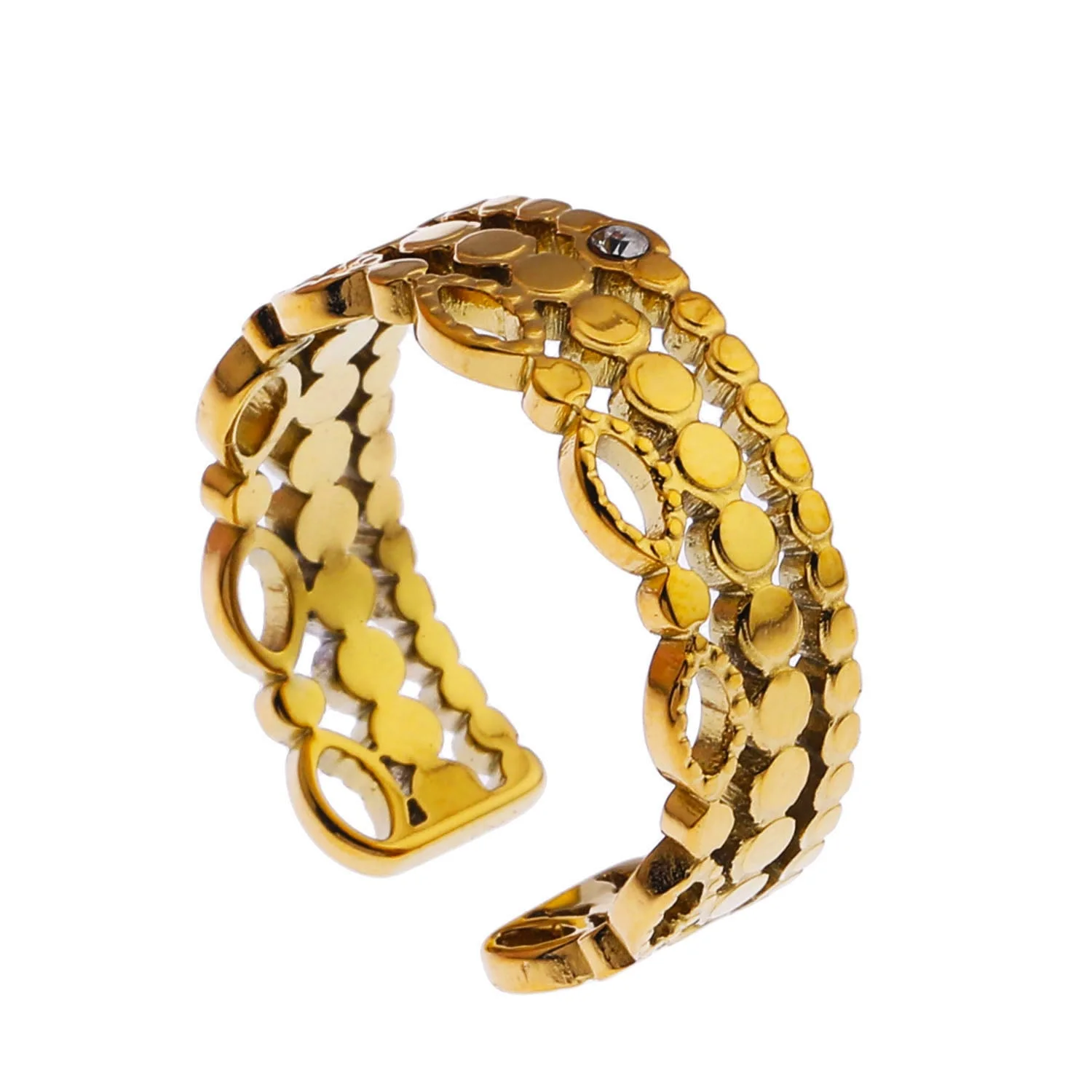 PERLA: Vintage Inspired Multi Staked Ring with Solitaire Zirconia Gemstone - Image 3