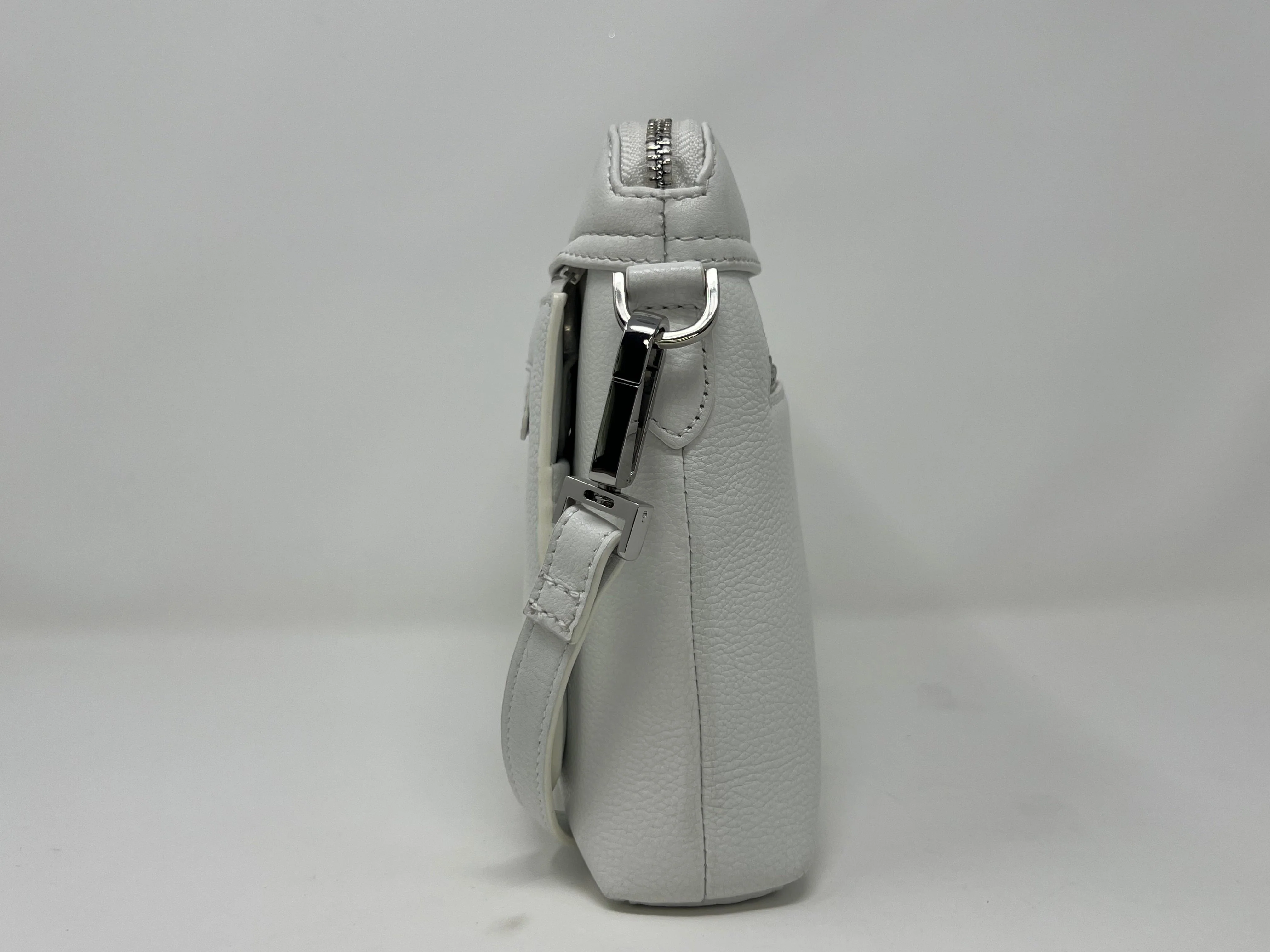 Petit Sac à Bandoulière en Cuir Blanc, Brigitte - Image 2