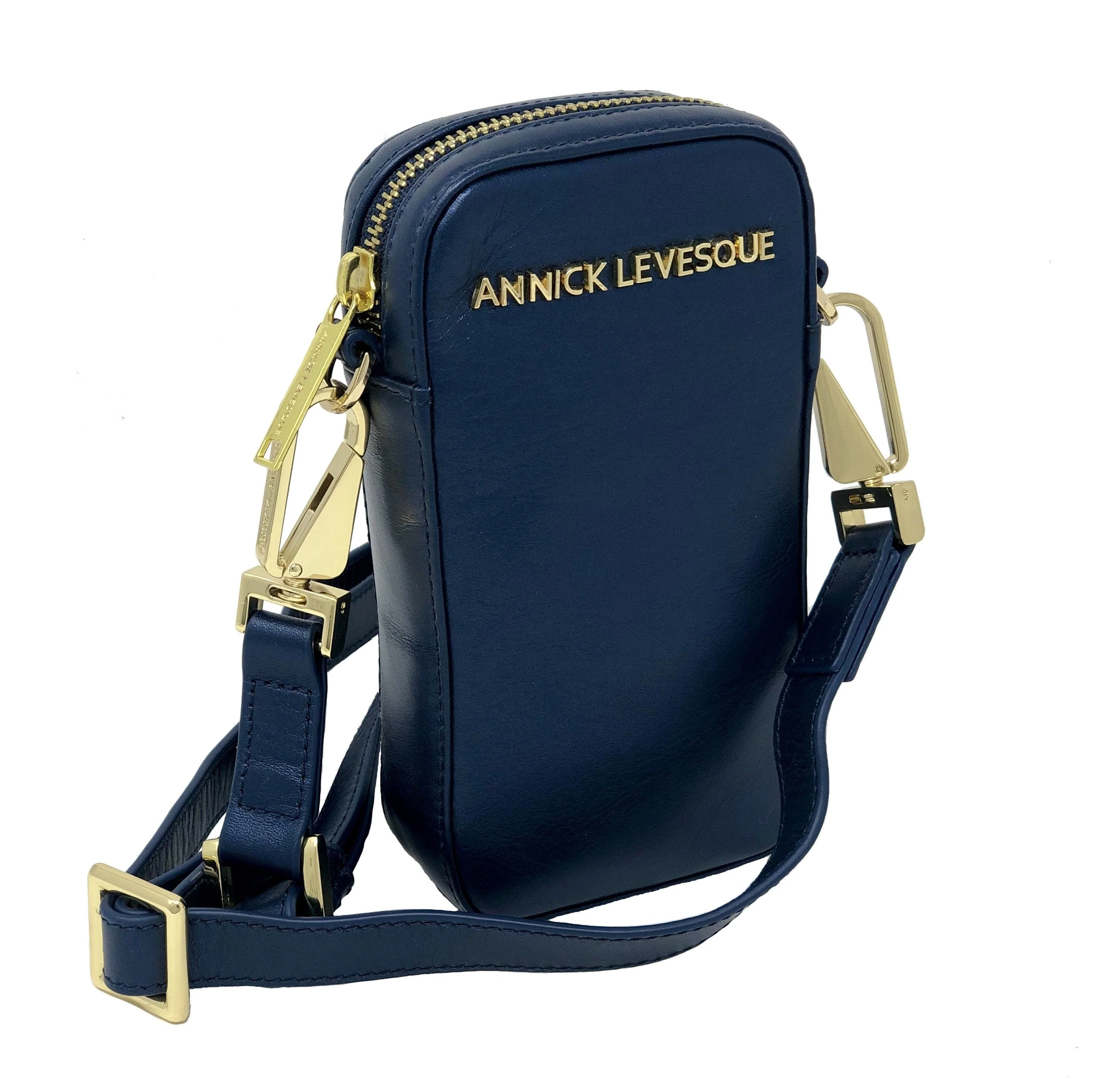 Petit Sac à bandoulière en Cuir Bleu Marine | Marie-Pierre - Image 5